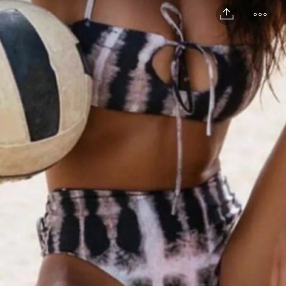 Tie dye halter bikini swimsuit